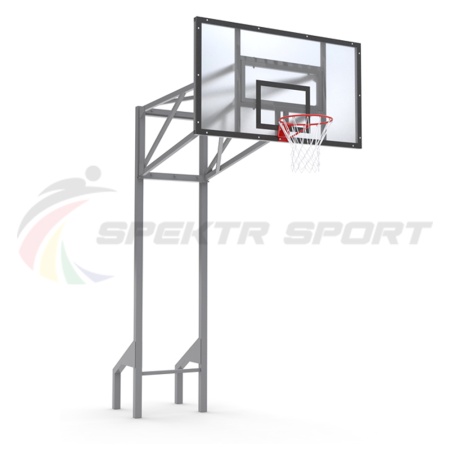 Купить Стойка баскетбольная уличная усиленная со щитом из оргстекла, кольцом и сеткой SP D 413 в Лисках 