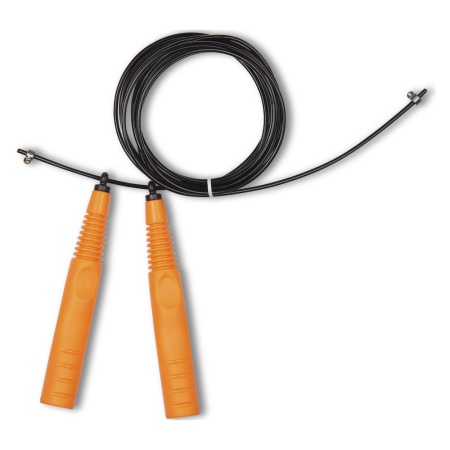 Купить Скакалка высокооборотная Кроссфит стальной шнур в оплетке 2.9 м чёрно-оранжевая в Лисках 